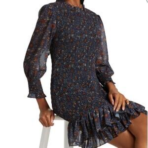 Veronica Beard Farha Smocked Mini Dress